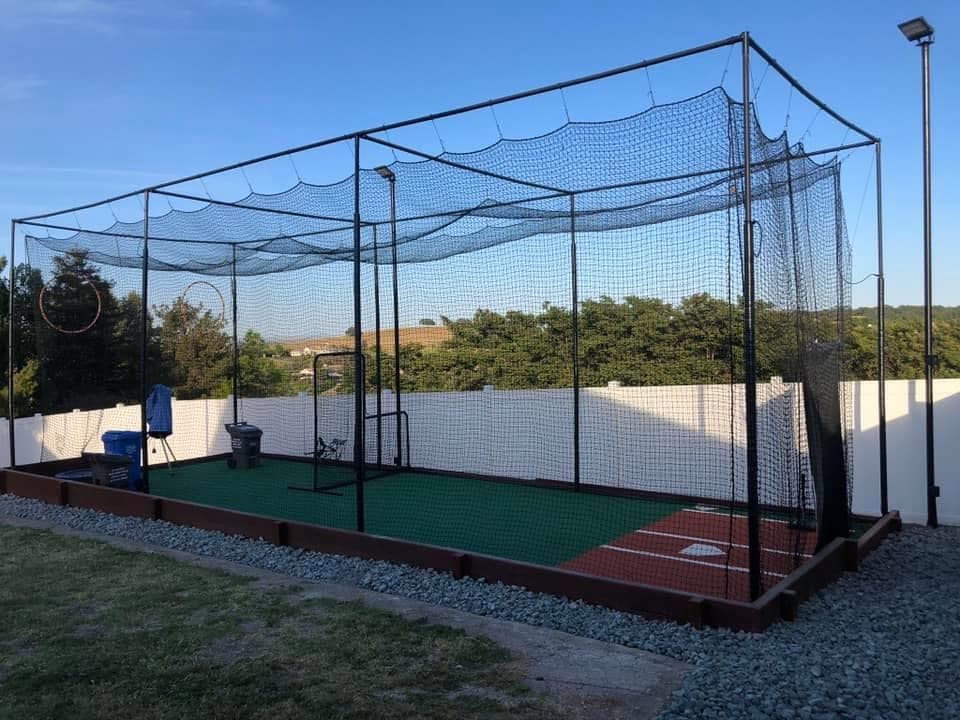 Baseball batting cage practice