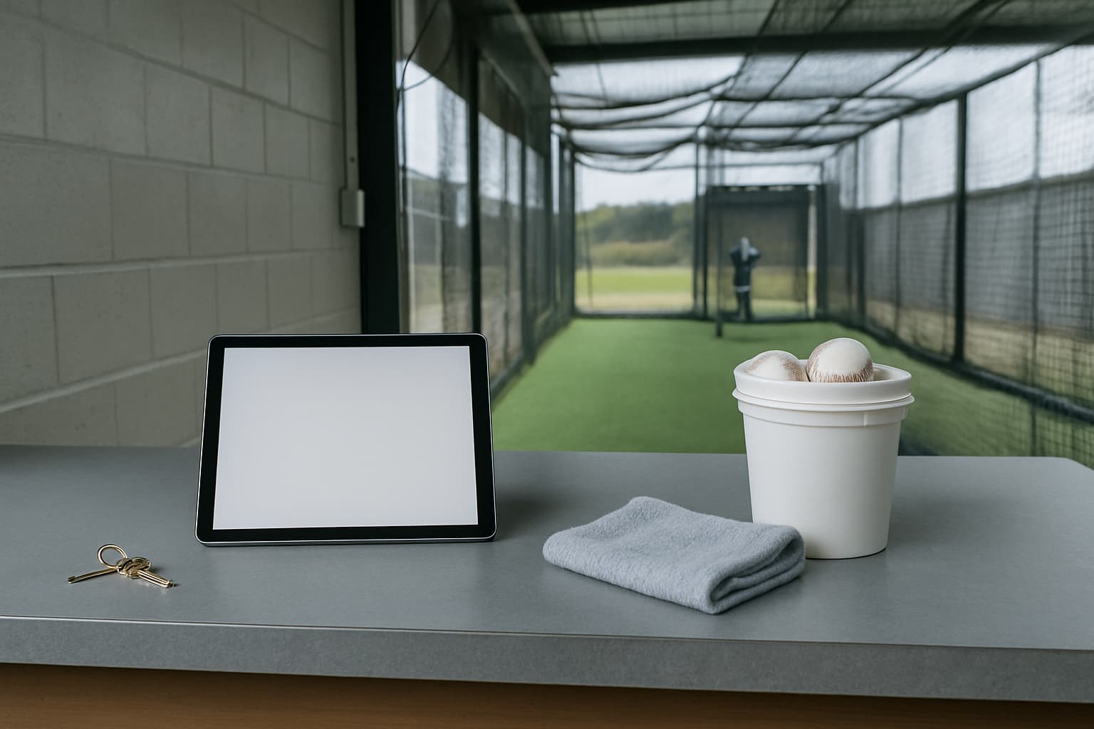 A batting cage facility ready to take bookings.