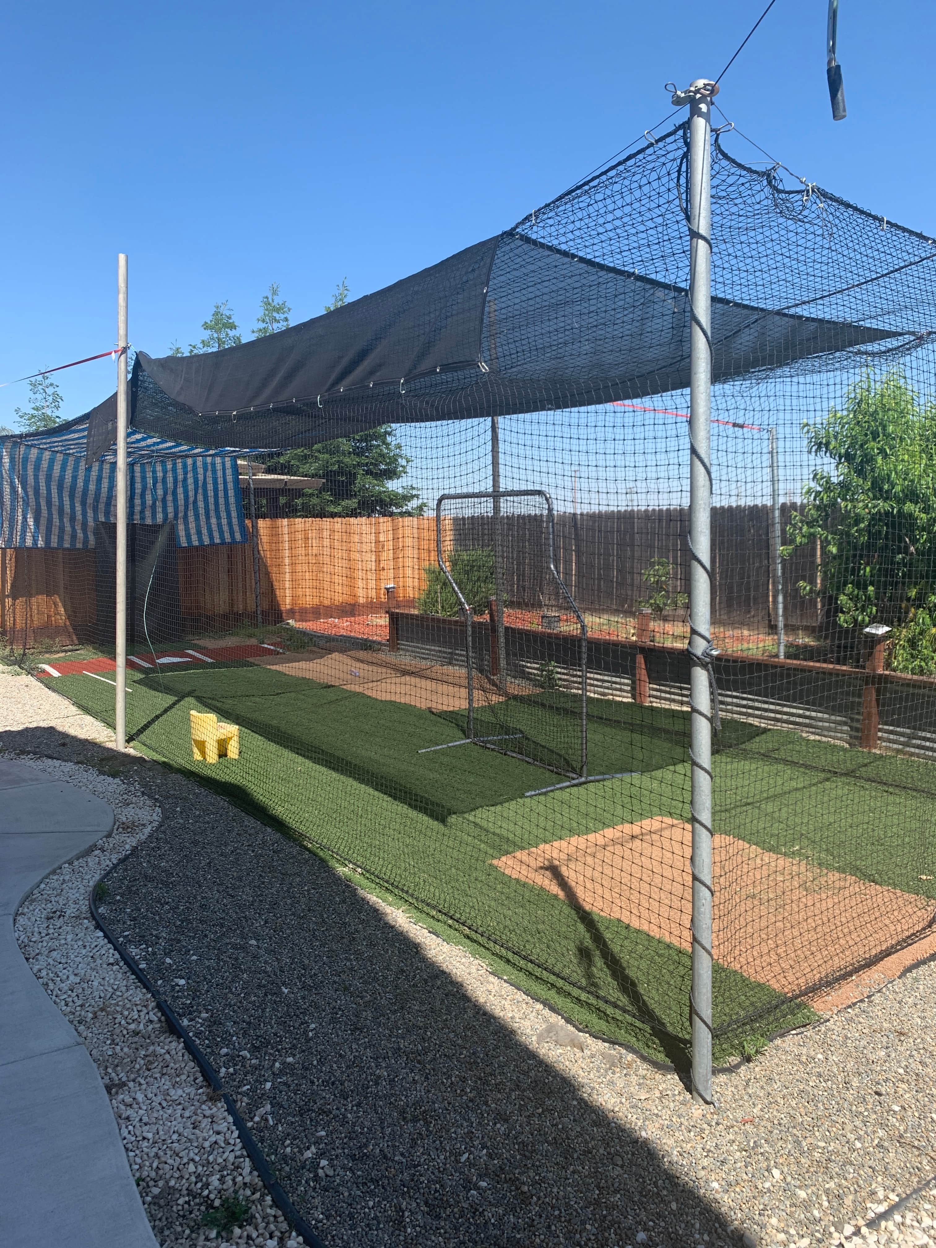 batting cage with L Screen in Sanger, CA