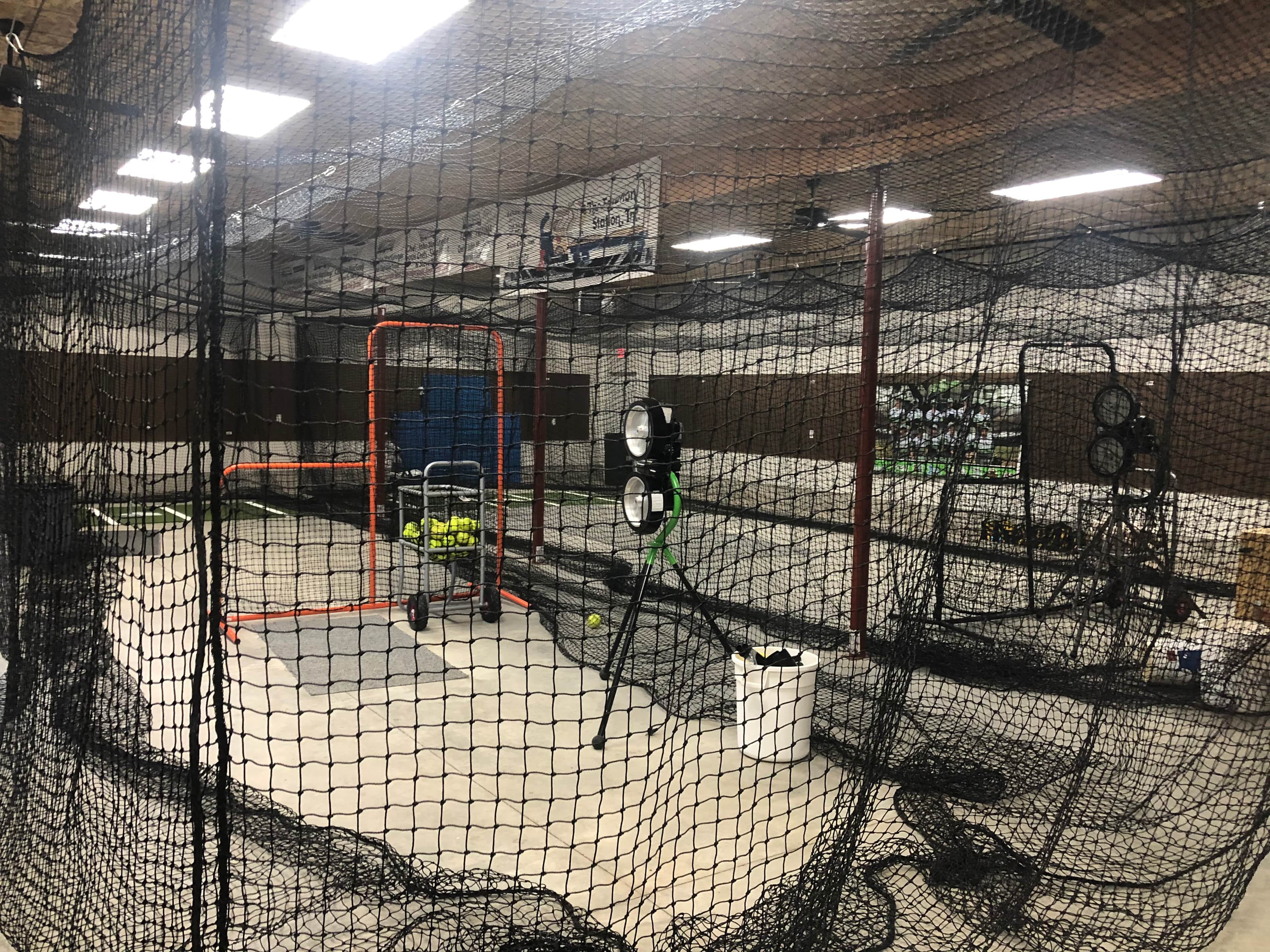 Indoor batting cage