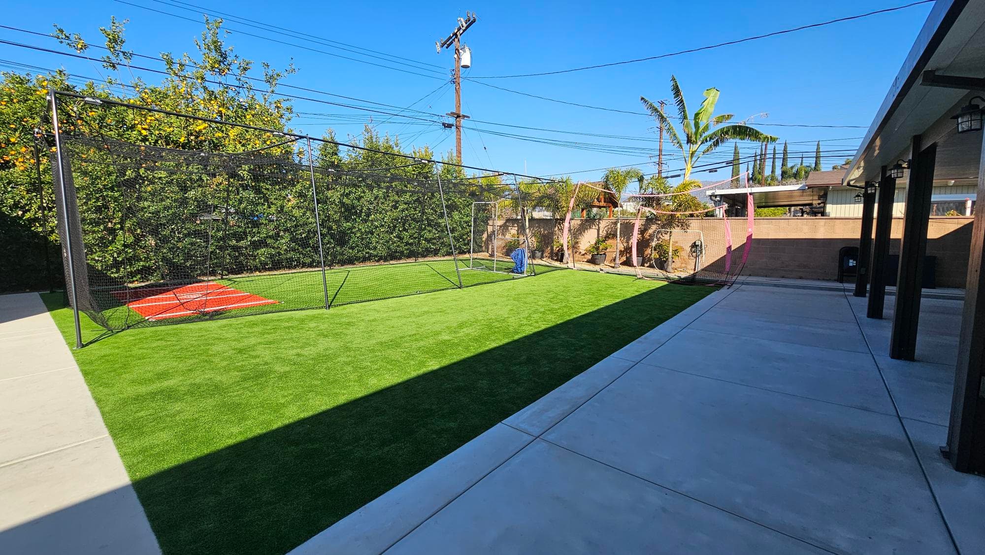 Backyard batting cage in Montclair, CA