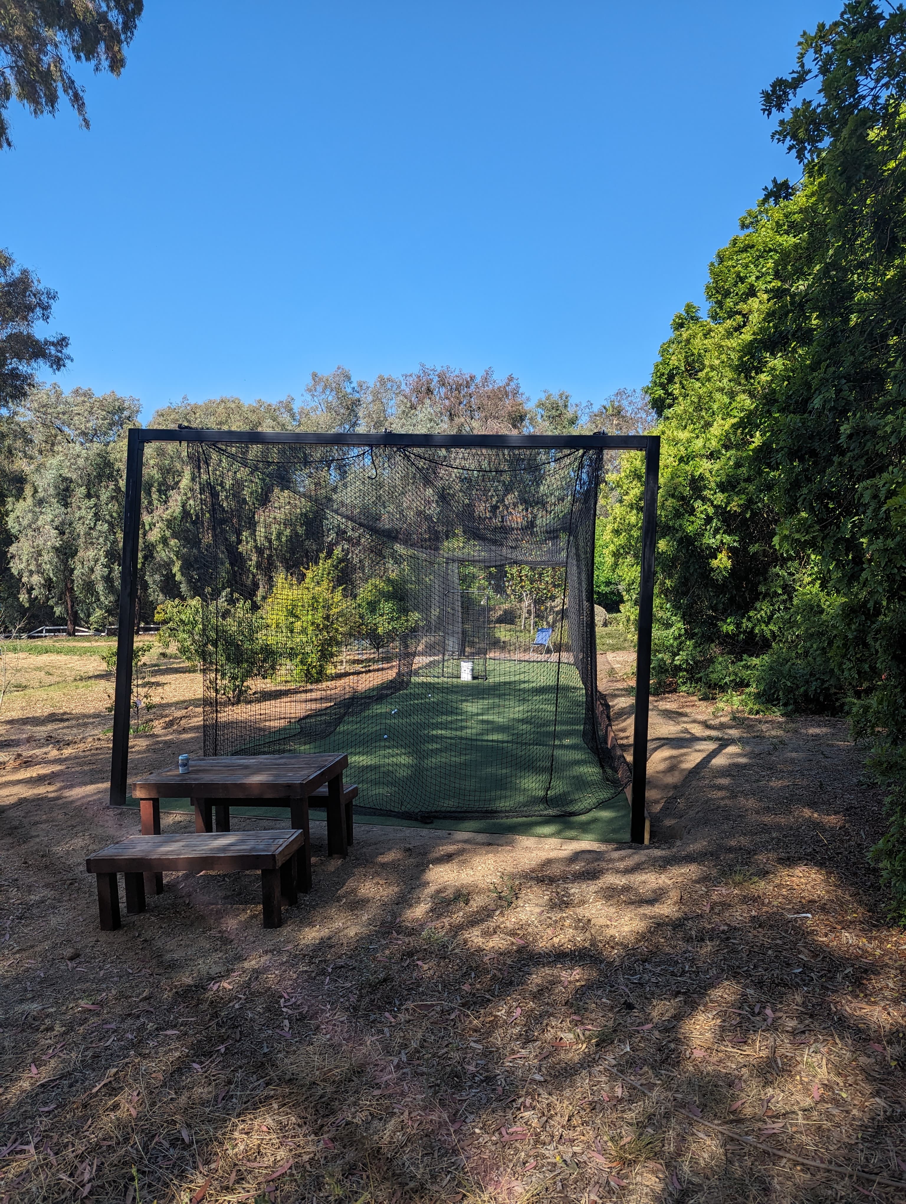 Backyard batting cage in Rancho Santa Fe, CA