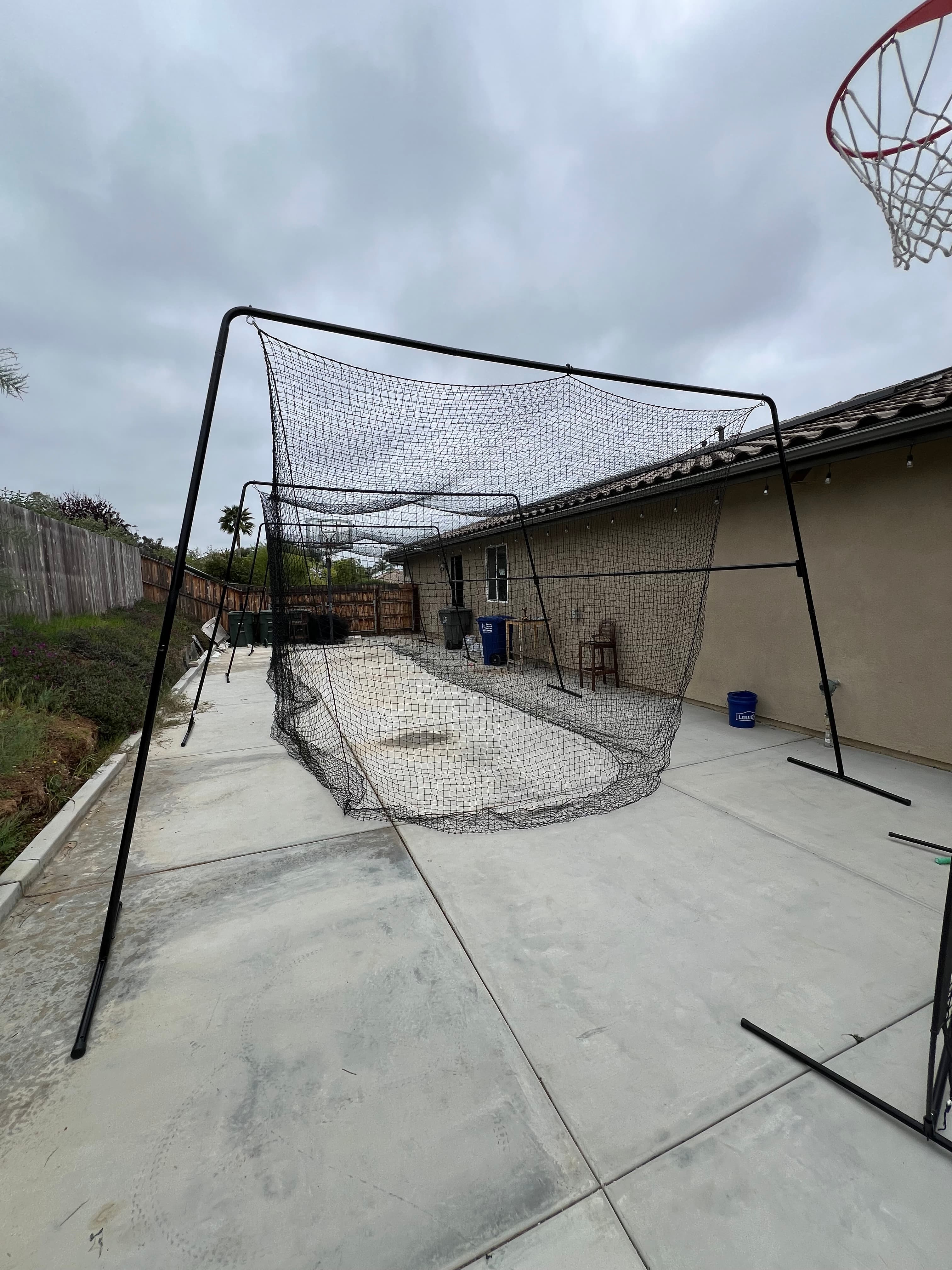 Backyard batting cage in Ramona, CA