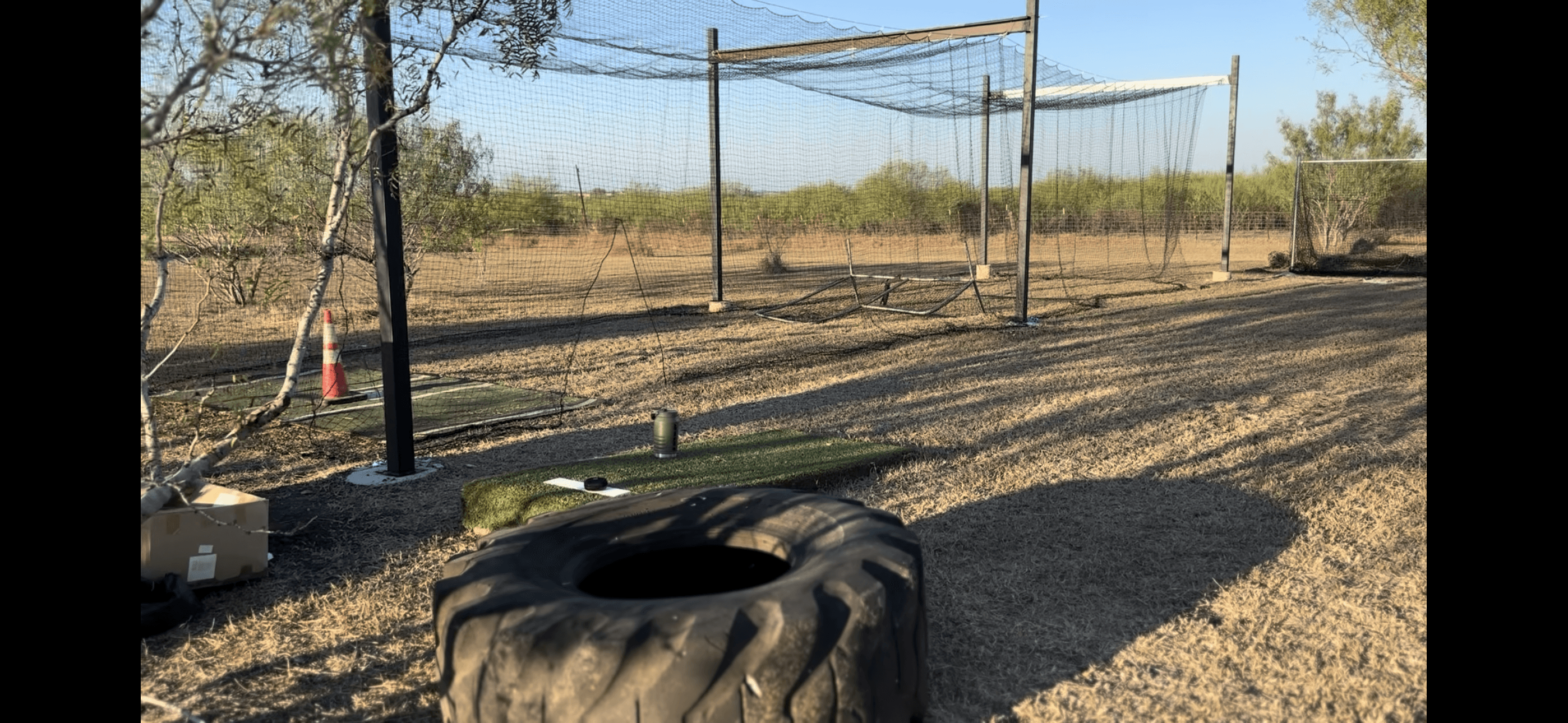 Backyard batting cage in Seguin, TX