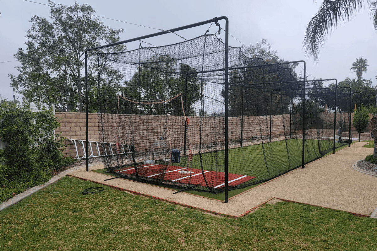 Finished backyard batting cage