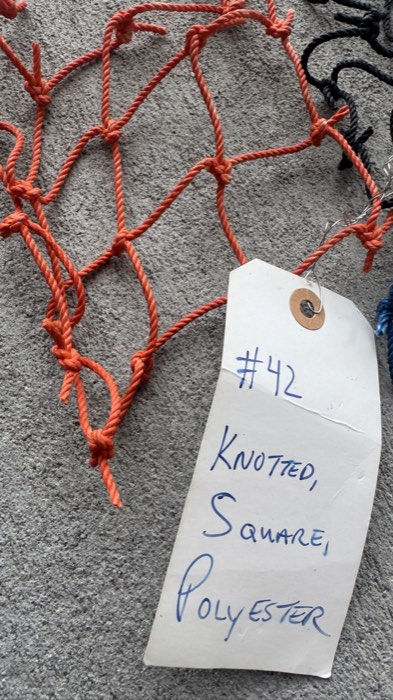 Number 42 knotted square American polyester batting cage netting
